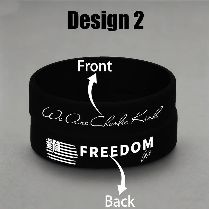ColisPar 3 Pack Charlie Kirk Freedom Rubber Wristband Bracelet Band for Men Women, Charlie Kirk Merch Merchandise, Silicone Band I Am We Are All Charlie Kirk Now In Memory Of Charlie - Image 3